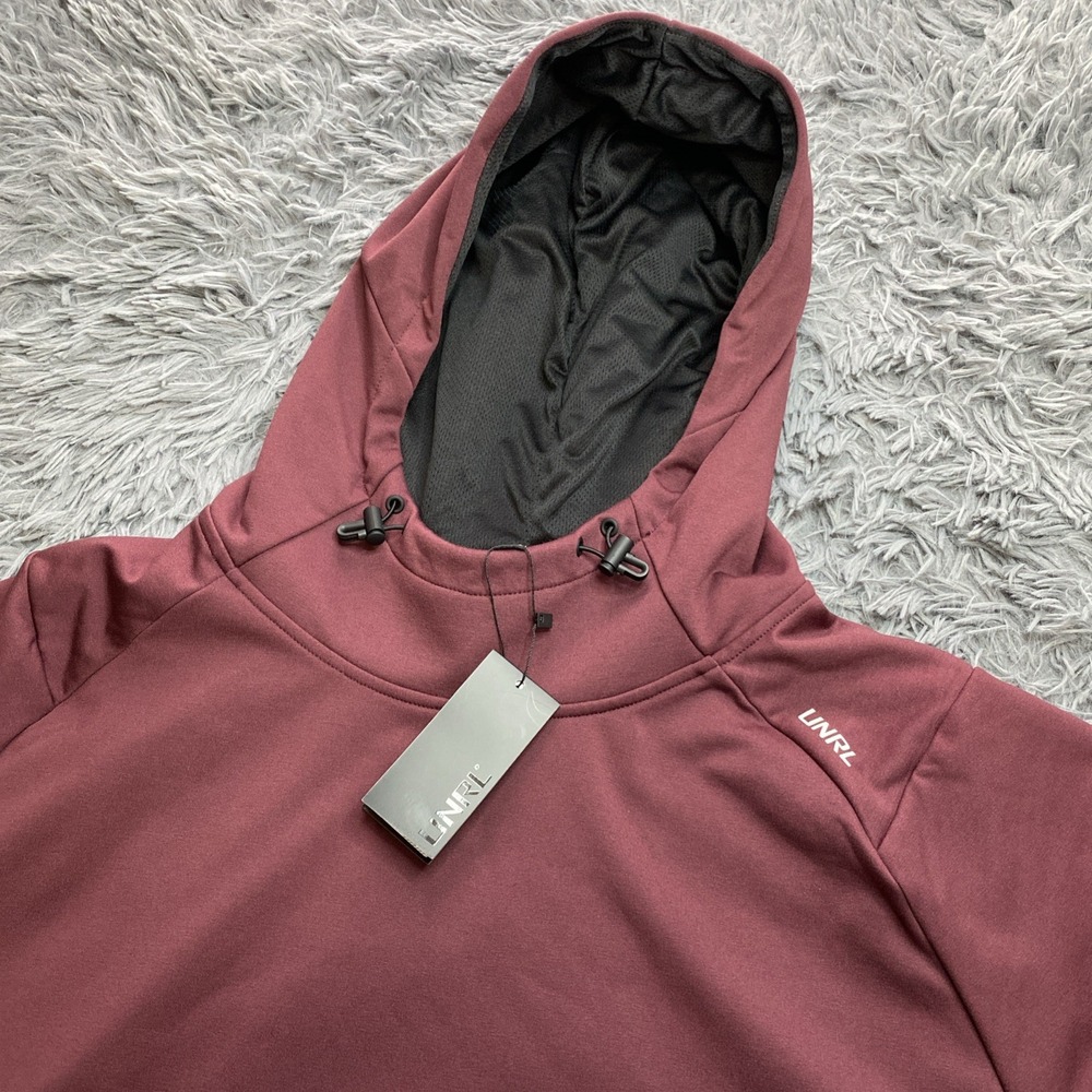 NWT UNRL Crossover Hoodie II Mens 3XL Maroon Pullover With Logos.